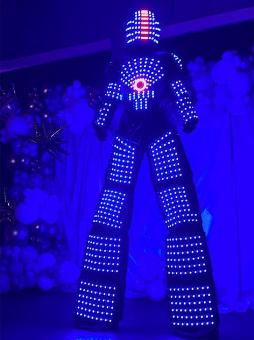 LED Robot Performer at San Antonio Event