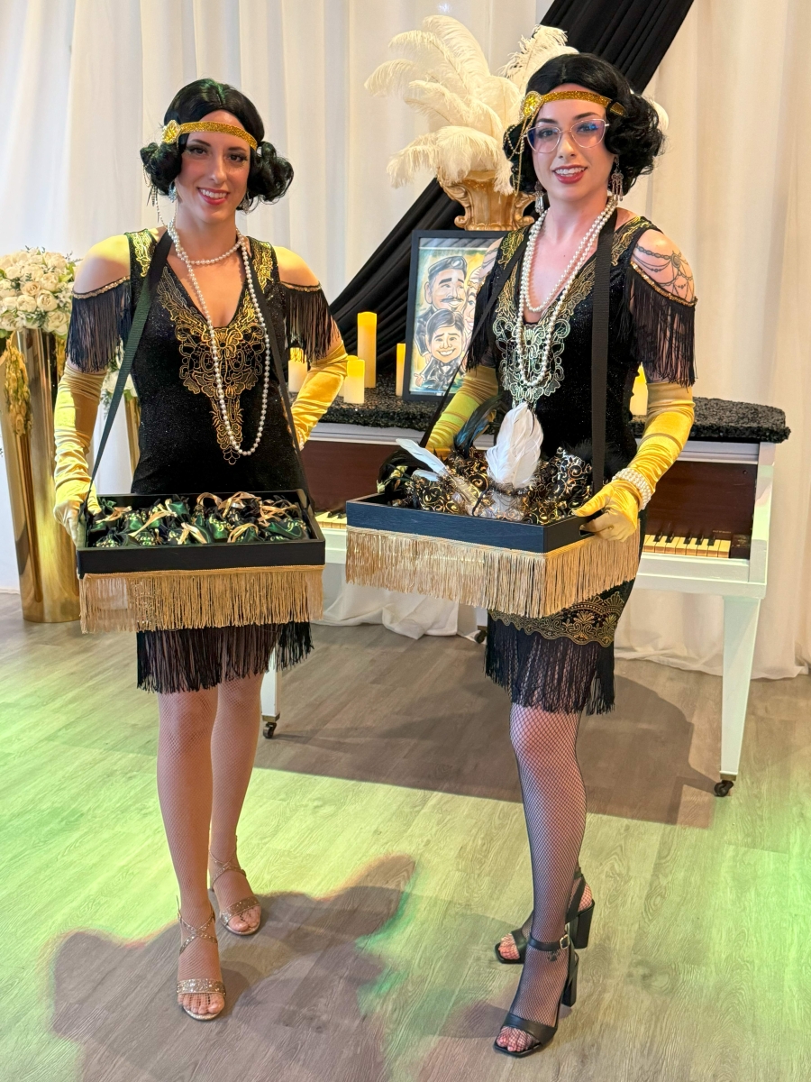 Cigarette Girls tray boxes for themed events in San Antonio